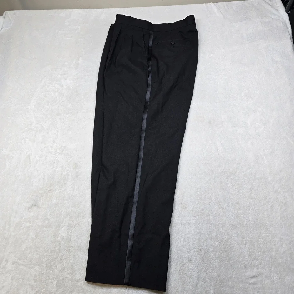 Stafford Tuxedo Suit Mens 42R 2 Piece Pants 36x28 Black‎ Wool Classic Fit